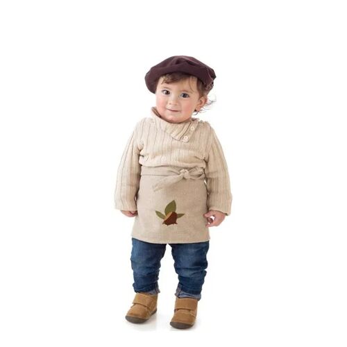 Ensemble De Déguisement De Marchand De Châtaignes Beige Pour Bébé Avec Feuilles : Tablier Et Béret