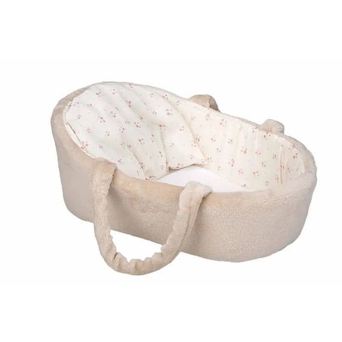 Nacelle pour poupée - Arias - Collection Elegance - Beige avec fleurs - Coussin inclus - Matelas inclus - 40x30x17 cm