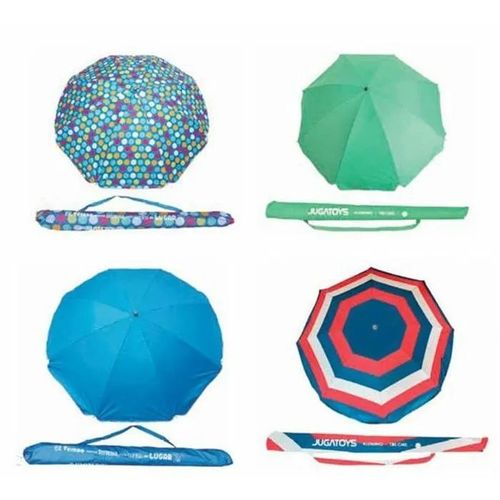 Parasol En Aluminium - Jugatoys - 220 Cm - 8 Baleines En Fibre - Tube 28/32 Mm - Tissu Oxford 300d - Uv 50+