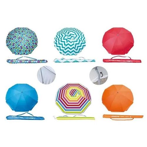 Parasol De Jardin Multicolore - Bigbuy Garden - Diamètre 200 Cm - Levage Manuel - Inclinaison Manuelle