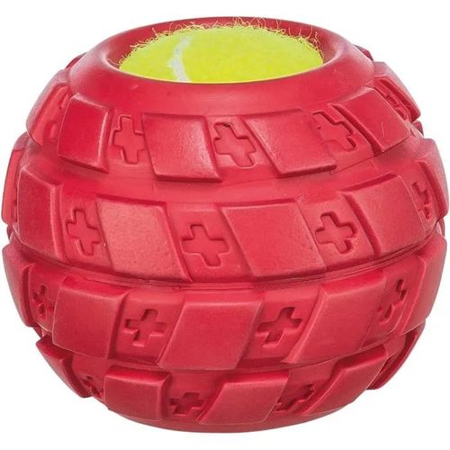 Balle De Tennis En Pneu Pour Chien - Trixie - Caoutchouc Naturel - Couineur Intégré - 48x5x5 Cm - Rouge