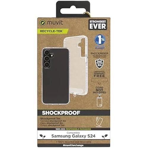 Coque antichoc - MUVIT - Samsung Galaxy S24 - Transparent - Résistant aux rayures - Protection 9H
