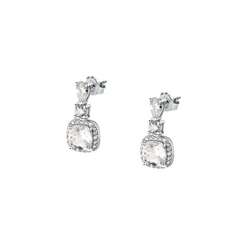 Boucles D'oreilles Morellato - Argent 925/1000 Blanc Et Oxyde Blanc - Pendant Crochet