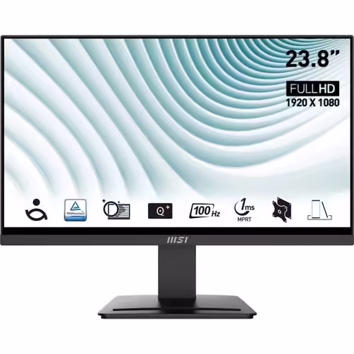 MSI PRO MP2412 - Écran LED - 24" (23.8" visualisable) - 1920 x 1080 Full HD (1080p) @ 100 Hz - VA - 300 cd/m² - 4000:1 - 1 ms - HDMI, DisplayPort - noir