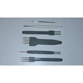 Beau Lot De 6 Accessoires Pour Machine À Tricoter Aiguille Doucle Chas Crochet Remailleur Poincon 1 - 2 - 3 - 5 Chas Mailles Pour Machine Singer Phildar Passap Superba Toyota Brother Empisal
