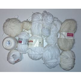 Enorme Lot De 12 Pelotes De Laine Fil Bergère De France Katia Phildar Cabotine Kid Mohair Neuves + Entamées - Coloris Et Matières Variés - Aiguilles Ou Crochet Main Ou Machine