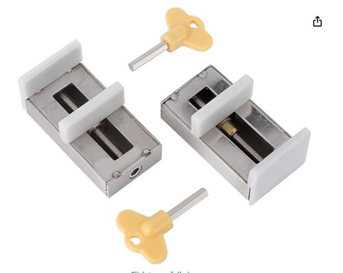 2 Verrous Pour Fenêtres Coulissantes, Sécurité Pour Fenêtres Coulissantes, Verrou Pour Fenêtres Coulissantes, Sécurité Enfant Antivol (2)