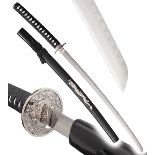 Katana Dragon Argent Epee Sabre et Fourreau Décoration