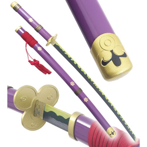 One Piece Katana Enma Epee Zoro Sabre Meito Zorro Replique Violet Décoration