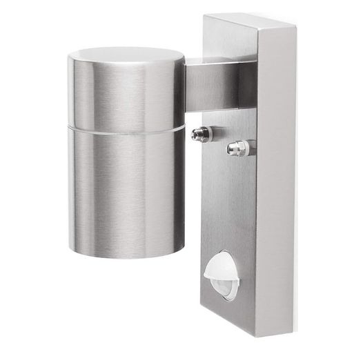 Applique murale/douille GU10 Smartwares, détecteur de mouvement, acier inoxydable, spot encastré 7 x 1,5 x 16,5 cm [Classe énergétique A++]