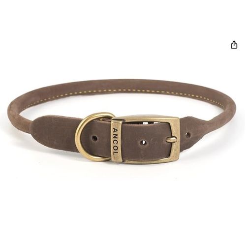 Collier Rond En Cuir Pour Chien Ancol, Par Timberwolf