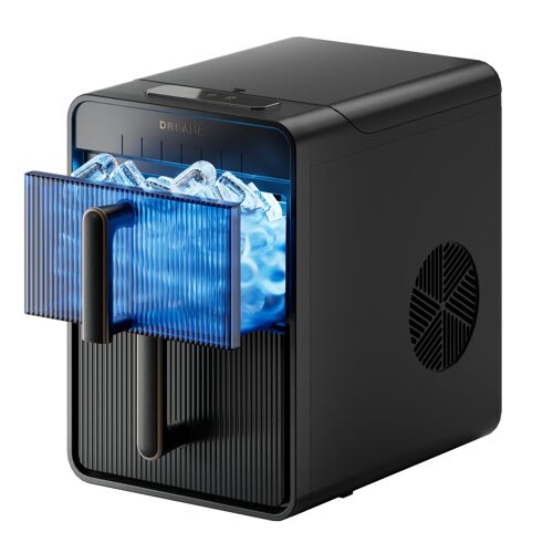 DREAME Aura Bullet Machine à Glaçons, Produisant des Glaçons en 6 Min, avec Réservoir et Panier Séparés, Deux Tailles de Glaçons, Commande Numérique