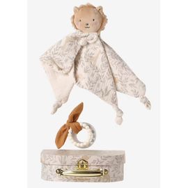 Doudou lion vertbaudet Babylon et hochet jouet valisette bébé naissance comforter baby soft toy sweet lion 