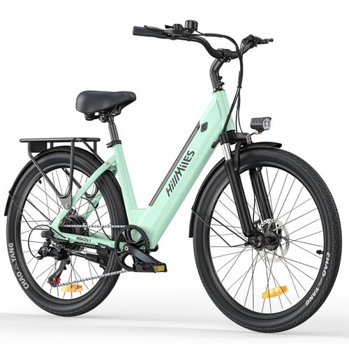 Vélo Électrique Hillmiles Milecity 26" Moteur 250w Vélo Électrique De Ville 36v 13ah Vitesse Maximale 32 Km/H 7 Vitesses Charge Maximale 120 Kg Vert
