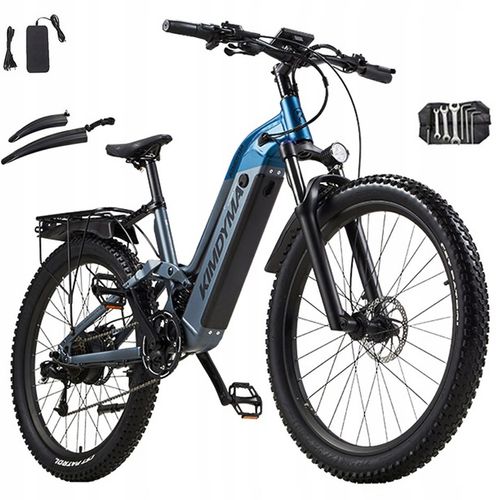 Vélo Électrique 27.5'' Kimdyma K02 ,Samsung 48v20ah Batterie Amovible, Moteur Sans Balais De 1000w, 45km/H,Capteur De Couple, Freins Hydrauliques, Vtt Tout Suspendu - Bleu