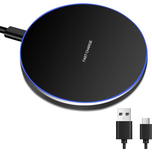 KALANKA-Chargeur sans Fil Rapide, Chargeur Induction PowerWave Pad 15W, Chargeur Induction Qi, Compatible avec iPhone 14/15/16/13/12/11/ Pro/XS, AirP0ds 2/3/Pro, Galaxy S9/8, Mate 20 Pro