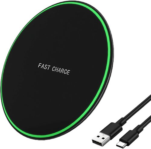 KALANKA-Chargeur Induction-Chargeur sans Fil Ultra-15W QI - Chargeurs à Induction pour Téléphones Portables- Compatible Tous Téléphones avec Charge sans Fil Qi - Inclut Câble Type-C- Adaptateur Non F