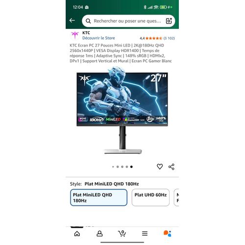 Écran miniled Ktc m26T7