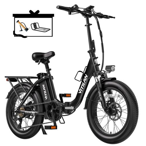 Vélo Électrique Pliable Vitilan U3 20" Moteur 750w Vélo Électrique De Ville 48v 13ah Autonomie Max. 60 Km Charge Max. 150 Kg 7 Vitesses Noir