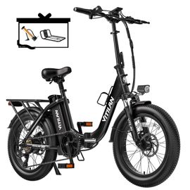 Vélo Électrique Pliable Vitilan U3 20" Moteur 750w Vélo Électrique De Ville 48v 13ah Autonomie Max. 60 Km Charge Max. 150 Kg 7 Vitesses Noir