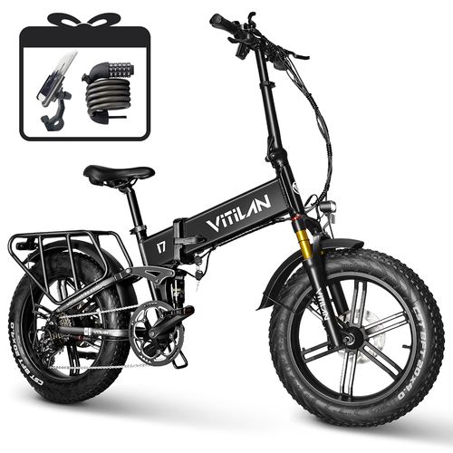 Vélo Électrique Pliable Vitilan 20" Moteur 1200w Crête Vélo Électrique Urbain 48v 20ah Autonomie Max. 100 Km 8 Vitesses Connexion À Une Application Noir