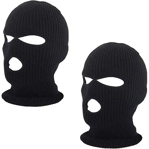 Cagoule À 3 Trous, Idéale Pour L'hiver, Les Activités De Plein Air Et Le Sport, Lot De 2, Taille Unique.