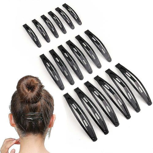 Pinces À Cheveux À Pression, Grandes Pinces À Cheveux Pour Femmes, Pinces À Cheveux Antidérapantes En Métal, 50 Pièces, Noires 