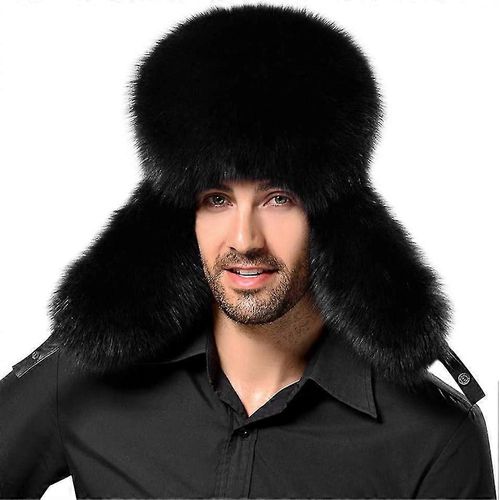 Chapeau Unisexe En Fausse Fourrure, Chaud, Avec Cache-Oreilles, Style Russe, Cadeau D'hiver
