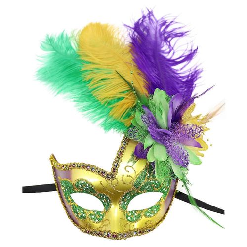 Bal De Maquillage À Plumes, Masque De Carnaval Pour La Fête Des Fantômes, Cadeau De Noël, Masque De Pâques/Halloween