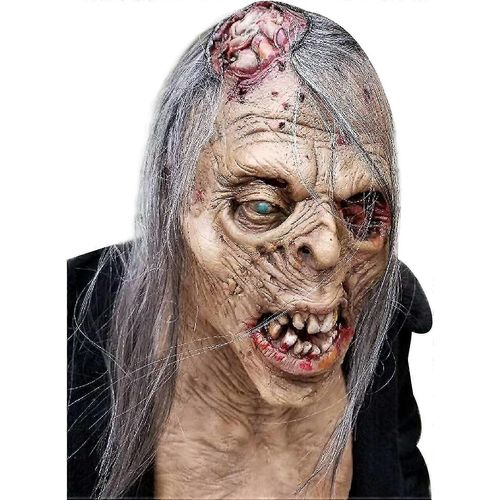 Masque De Zombie Effrayant Sinsen Pour Halloween, Masque Réaliste De Vieil Homme, Casque D'horreur Walking Dead, Accessoire De Costume De Diable Terrifiant Pour Cosplay Et Bal Masqué.