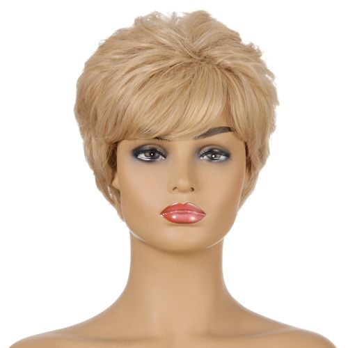Perruques, Perruques En Dentelle, Perruque Blonde Lisse Et Volumineuse Aux Cheveux Courts Et Soyeux Pour Un Style Unique. 