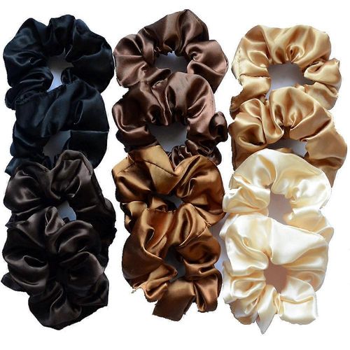 Lot De 12 Chouchous En Satin De Soie Pour Cheveux Bouclés Et Soyeux 