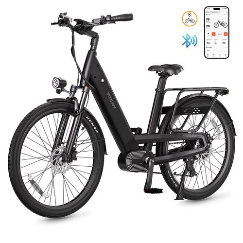 Vélo Électrique Vitilan L5 26" Moteur 500w Vélo Électrique Urbain 48v 15ah Autonomie Max. 90 Km Charge Max. 150 Kg Connexion À L'Application Noir