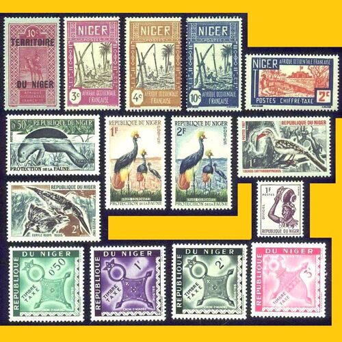 Lot De 15 Timbres Poste Du Niger - Années 1925 À 1971 - Neufs **