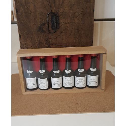 Coffret En Bois De 6 Mignonettes De Beaujolais De 1990