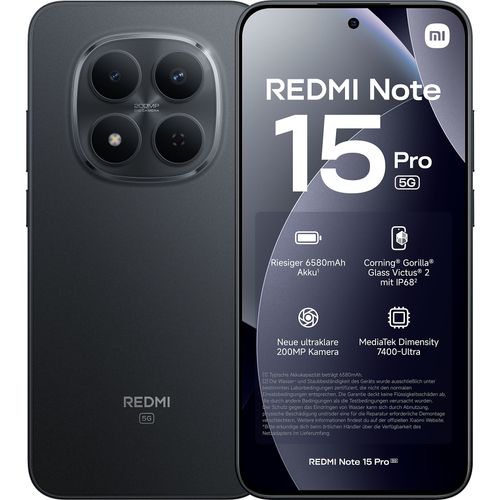 Xiaomi Redmi Note 15 Pro 5G Dual-SIM 256 Go Noir