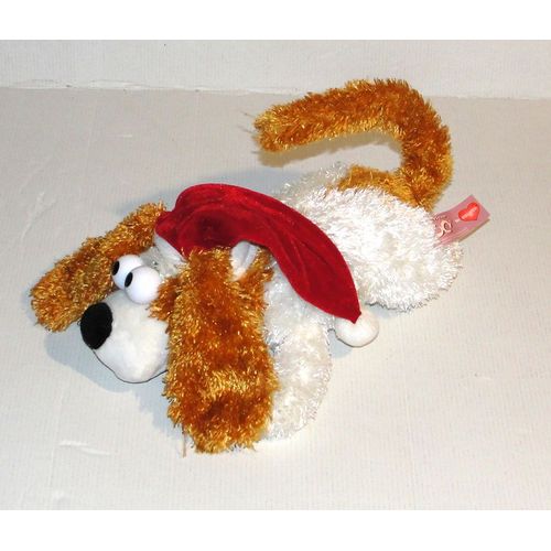 peluche chien de noël chericole rigolo qui tourne sur lui même golo