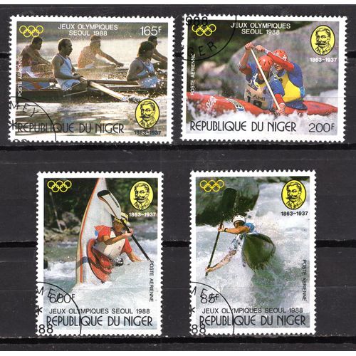 Niger 1988 Jeux Olympiques De Seoul Yvert N° Pa 354-57 Oblitere