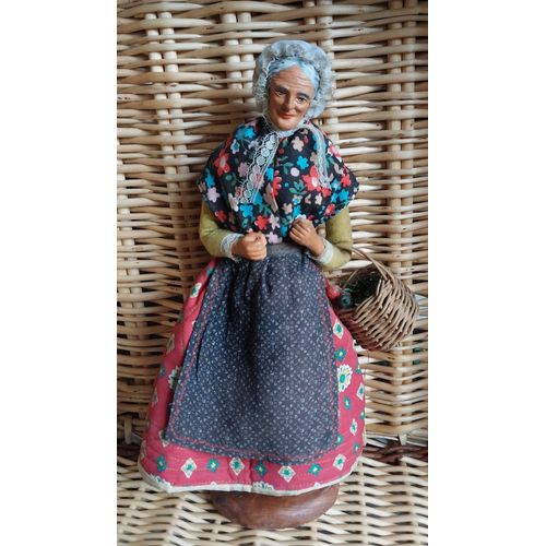Santon Provençal Habillé " Vieille Dame" 30cm