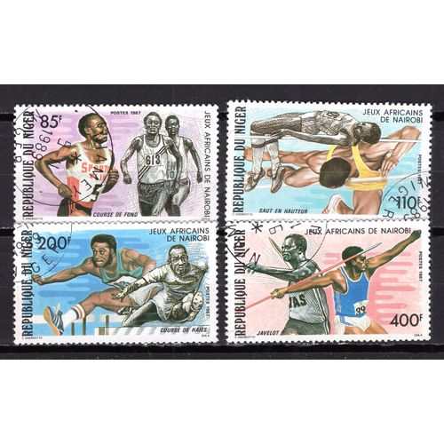 Niger 1987 Jeux Sportifs Africains A Nairobi Yvert N° 738-41 Oblitere