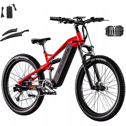 Vélo Électrique Puluma Ph001, 1000w, Batterie Amovible Samsung 48v20ah, Vitesse Maximale 45km/H, Autonomie 180km, Freins Hydrauliques - Rouge