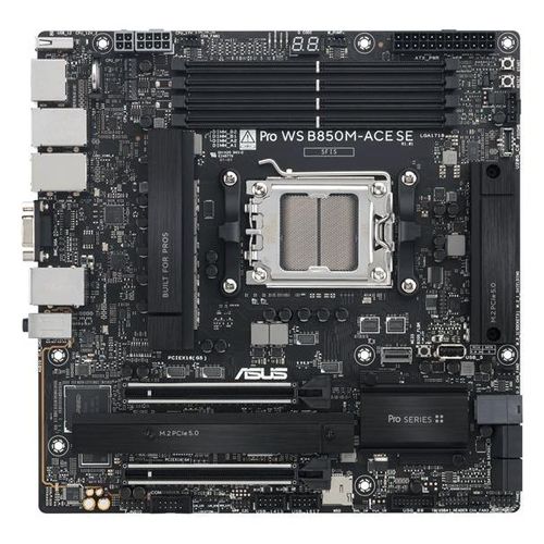 ASUS Pro WS B850M-ACE SE - Carte-mère - micro ATX - Socket AM5 - AMD B850 Chipset - USB-C 3.2 Gen2, USB 3.2 Gen 2, USB-C 3.2 Gen 2x2, USB4 - 10 Gigabit LAN - carte graphique embarquée - audio HD...