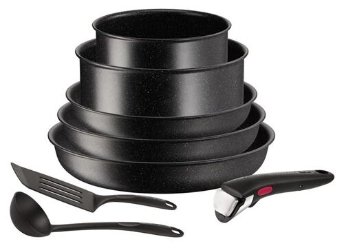 Batterie De Cuisine Tefal Ingenio Darkstone 8 Pièces L3997812 Noir