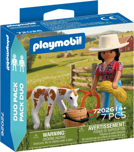 Playmobil Western 72026 - Cavalière avec poulain - Duo Pack