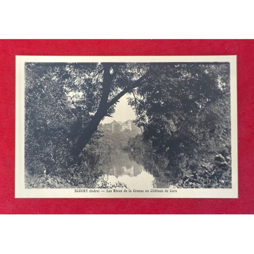 Carte Postale Ancienne Scoury Indre. Les Rives De La Creuse Au Château De Cors . Paysage Autour Du Camp De Chasseneuil. 1941. France