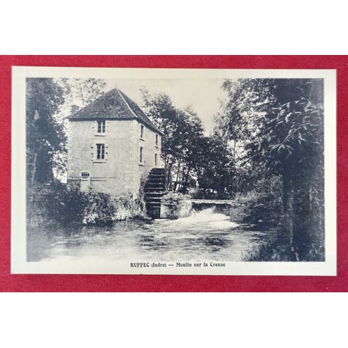 Carte Postale Ancienne Moulin Sur La Creuse. Ruffec Indre. Paysage Autour Du Camp De Chasseneuil. 1941. France.