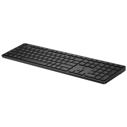 HP 495k - Clavier - mode double, disposition à 3 zones, multi-appareils, course des touches à profil bas - sans fil - Bluetooth, 2.4 GHz - Français - noir