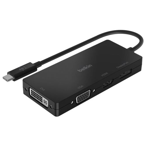 Belkin - Adaptateur vidéo - USB-C mâle pour HD-15 (VGA), DVI-I, HDMI, DisplayPort femelle - noir - support 4K