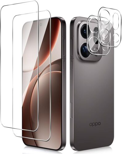 JGD-pour OPPO Find X9 Pro Verre Trempé, [2+2 Pièces] Protection D'écran & Caméra Arrière Protecteur, Anti-Rayures 9H Dureté HD Clarté Film de Protection écran