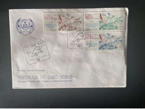 Cape Verde Cabo Verde 1989 Mi. 560 - 562 Fdc Philexfrance Delacroix French Revolution Francaise 1789